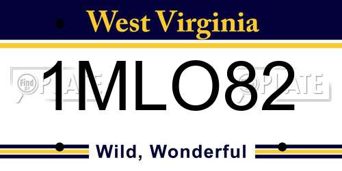 1MLO82 West Virginia License Plate