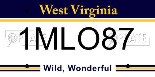 1MLO87 West Virginia License Plate