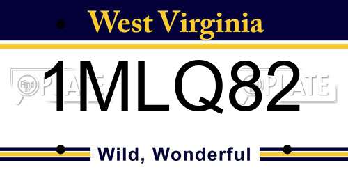1MLQ82 West Virginia License Plate