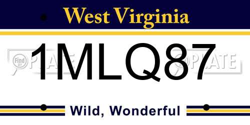 1MLQ87 West Virginia License Plate