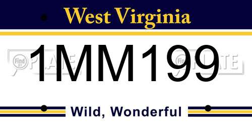 1MM199 West Virginia License Plate
