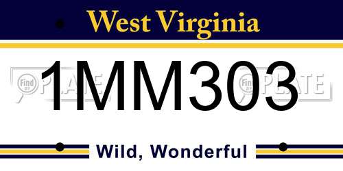 1MM303 West Virginia License Plate
