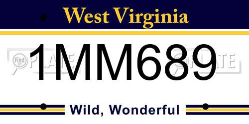 1MM689 West Virginia License Plate