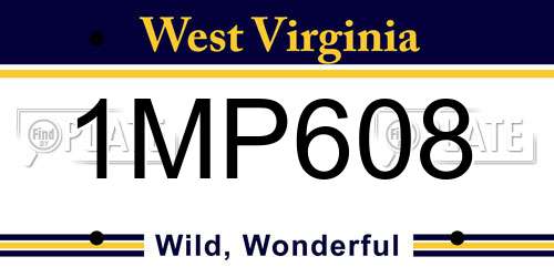 1MP608 West Virginia License Plate
