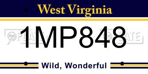1MP848 West Virginia License Plate