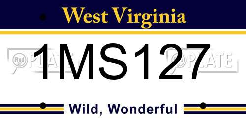1MS127 West Virginia License Plate