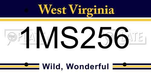 1MS256 West Virginia License Plate