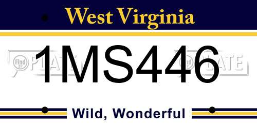1MS446 West Virginia License Plate