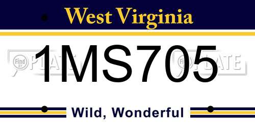 1MS705 West Virginia License Plate