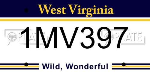 1MV397 West Virginia License Plate