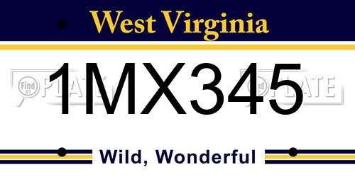 1MX345 West Virginia License Plate
