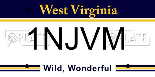 1NJVM West Virginia License Plate
