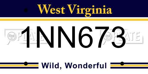 1NN673 West Virginia License Plate
