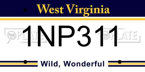 1NP311 West Virginia License Plate
