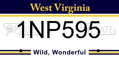 1NP595 West Virginia License Plate