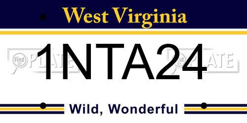 1NTA24 West Virginia License Plate