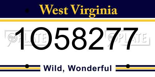 1O58277 West Virginia License Plate