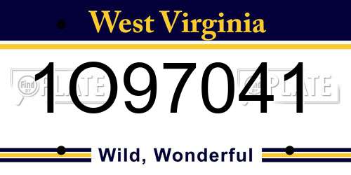 1O97041 West Virginia License Plate