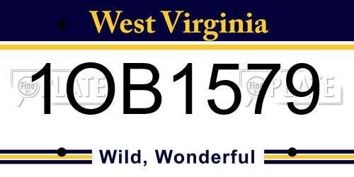 1OB1579 West Virginia License Plate