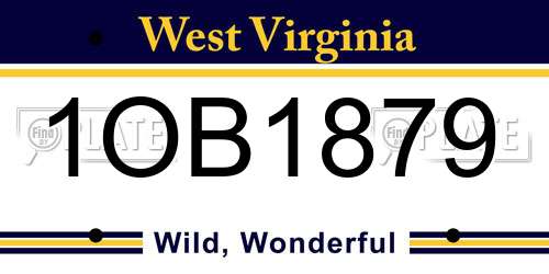 1OB1879 West Virginia License Plate