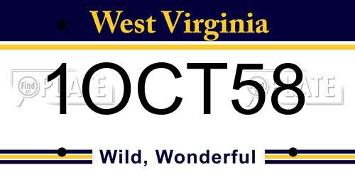 1OCT58 West Virginia License Plate