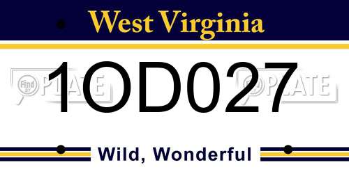 1OD027 West Virginia License Plate