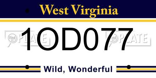 1OD077 West Virginia License Plate