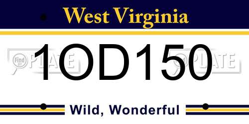 1OD150 West Virginia License Plate