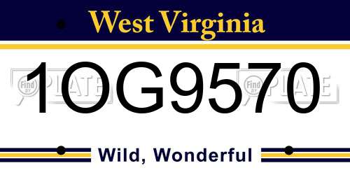 1OG9570 West Virginia License Plate