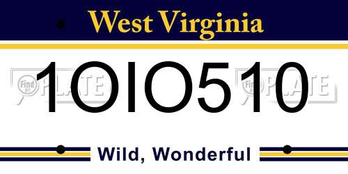 1OIO510 West Virginia License Plate