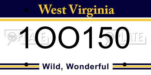 1OO150 West Virginia License Plate