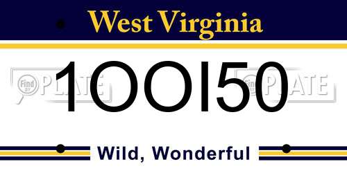 1OOI50 West Virginia License Plate