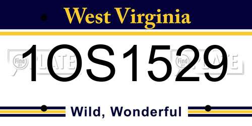 1OS1529 West Virginia License Plate