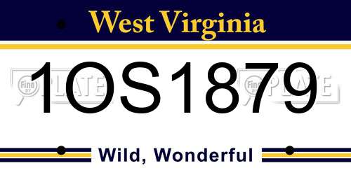 1OS1879 West Virginia License Plate
