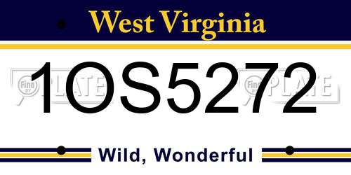 1OS5272 West Virginia License Plate
