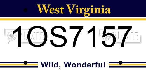 1OS7157 West Virginia License Plate