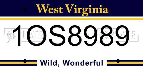 1OS8989 West Virginia License Plate