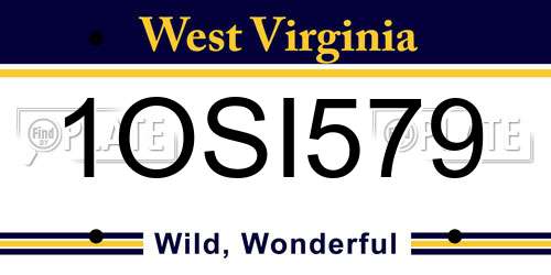 1OSI579 West Virginia License Plate