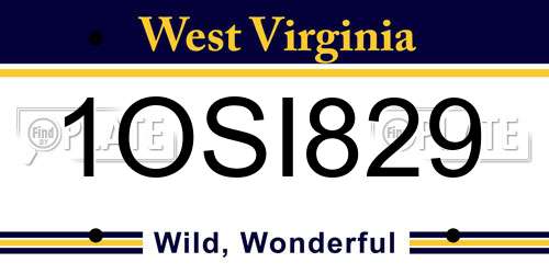 1OSI829 West Virginia License Plate