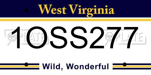 1OSS277 West Virginia License Plate