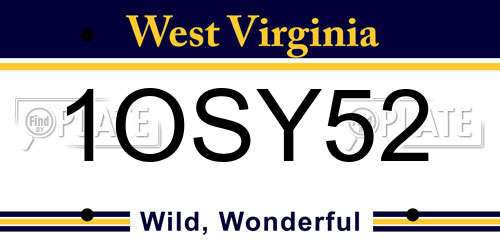 1OSY52 West Virginia License Plate