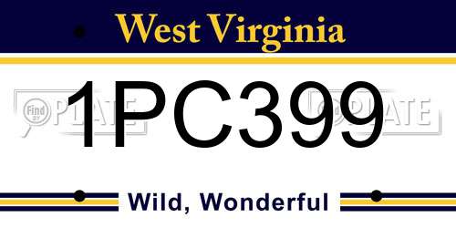 1PC399 West Virginia License Plate