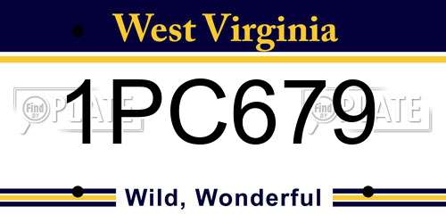 1PC679 West Virginia License Plate