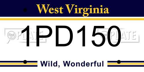 1PD150 West Virginia License Plate