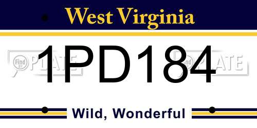 1PD184 West Virginia License Plate