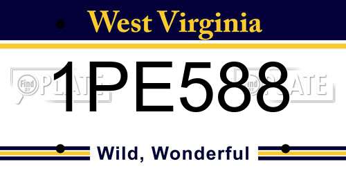 1PE588 West Virginia License Plate