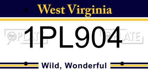 1PL904 West Virginia License Plate