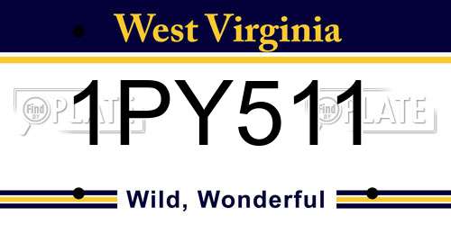 1PY511 West Virginia License Plate