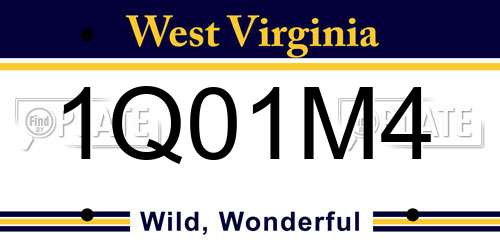 1Q01M4 West Virginia License Plate