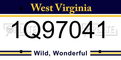 1Q97041 West Virginia License Plate